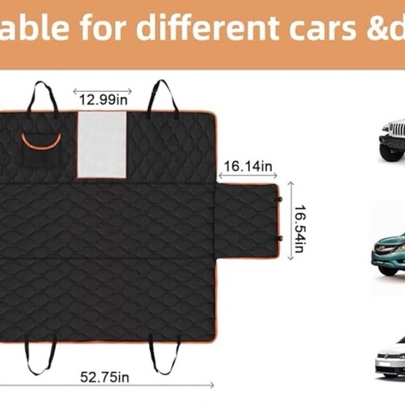 Tail Treasures Scratchproof Dog Car Seat Cover For Back Seat - Picture 6 of 7